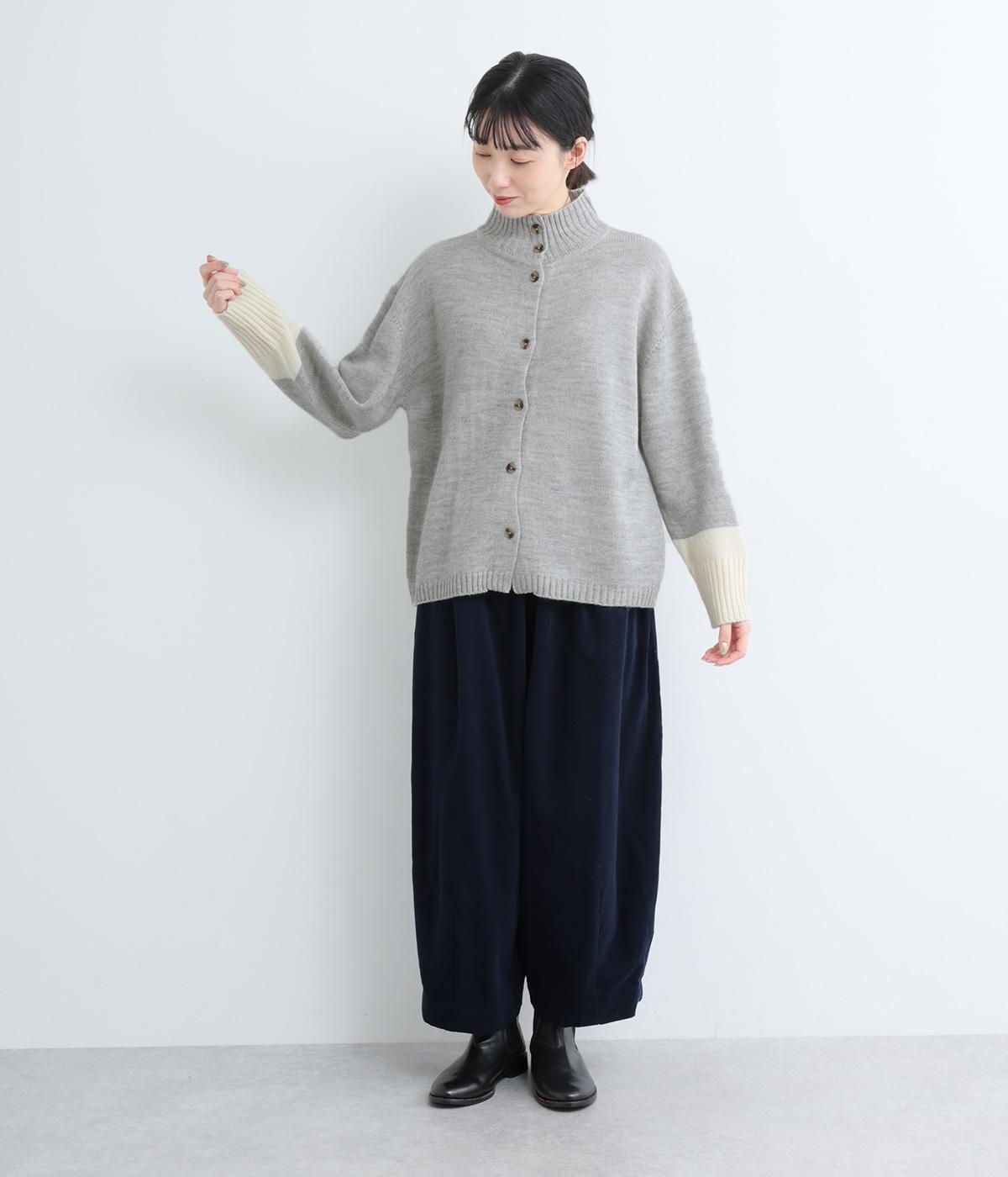 ウール混ハイネック配色ニットカーディガン（cloudnine）の商品詳細