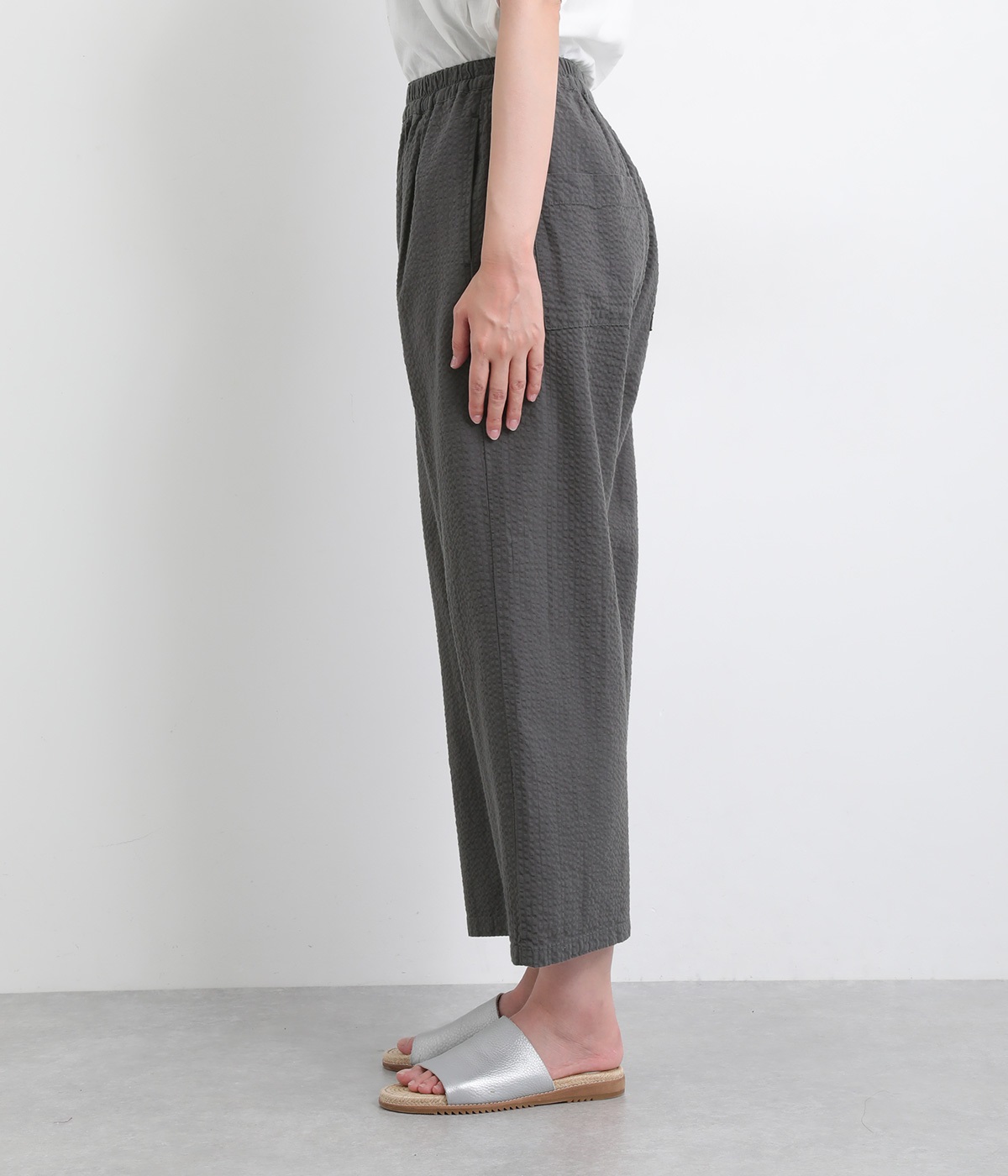 コットン無地&柄サッカーワイドパンツ（Keitto）の商品詳細