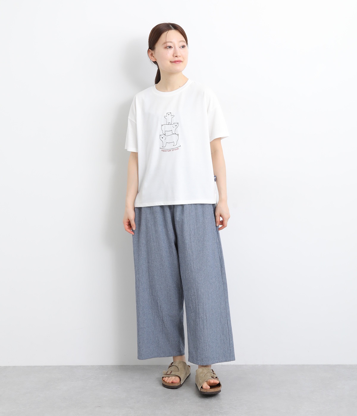 トップス TONTON 水族館刺繍Tシャツ（Keitto）の商品詳細