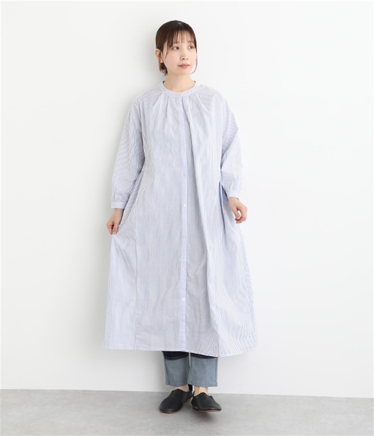 [美品] 45rpm R コットンシャツワンピース　ナチュラル　size 2 美品] 45rpm R コットンシャツワンピース ナチュラル size 2 美