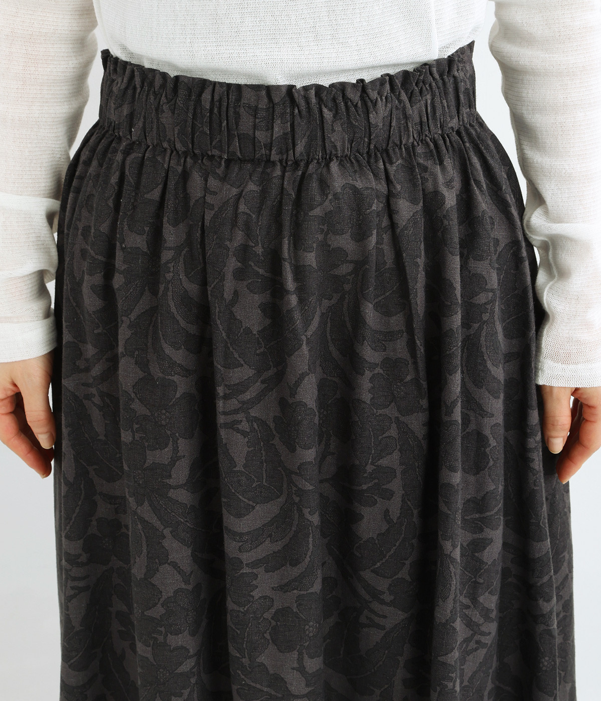 レースプリントギャザースカート（LILASIC）の商品詳細