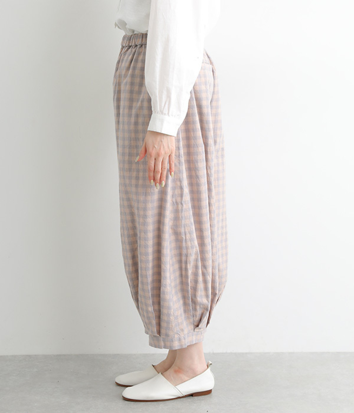 イスタイーレ︎♥︎新作完売 ギンガムチェック裾タックパンツ ギンガムチェック 裾タックパンツ（ista-ire）の商品詳細