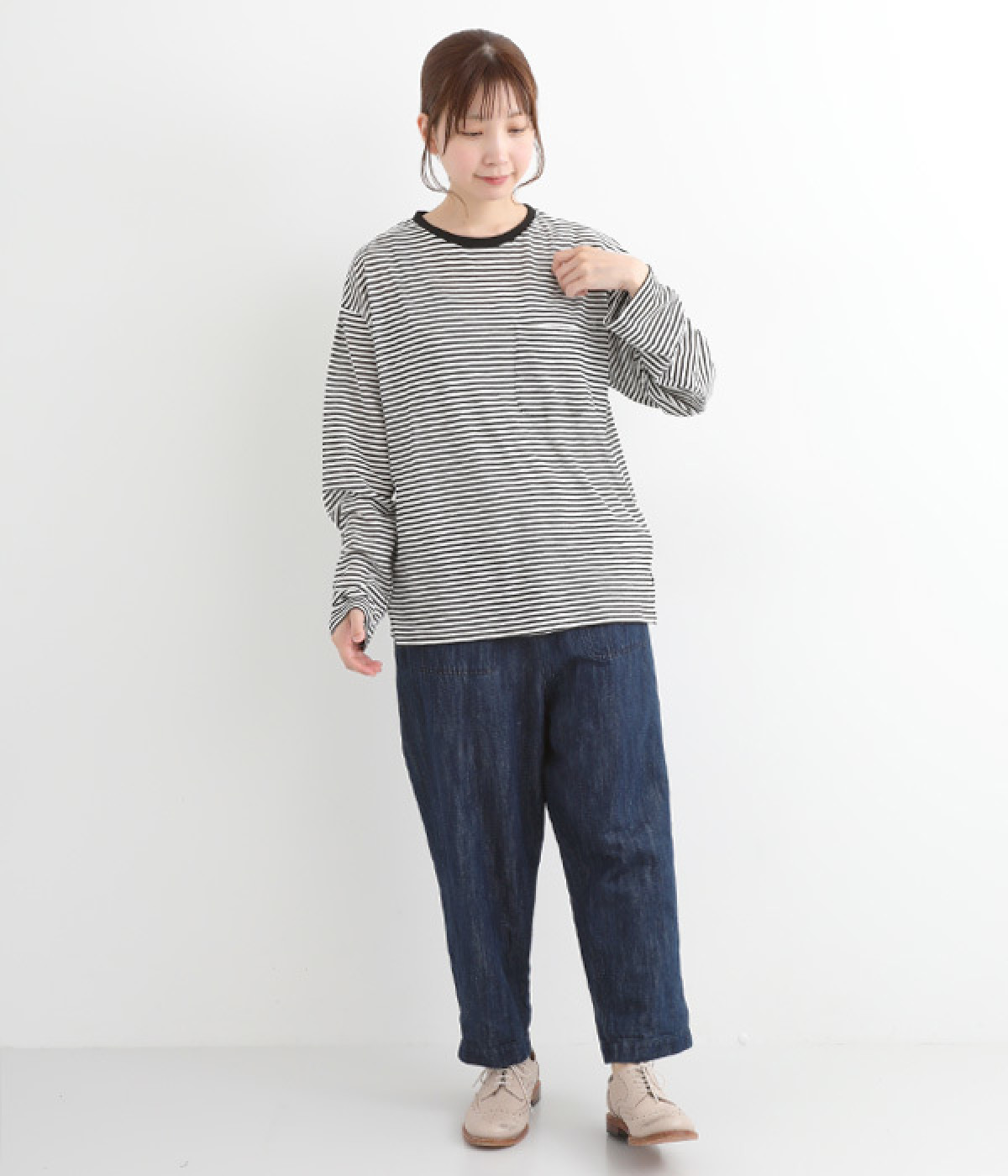 シアーボーダー ロングTシャツ（le colis）の商品詳細