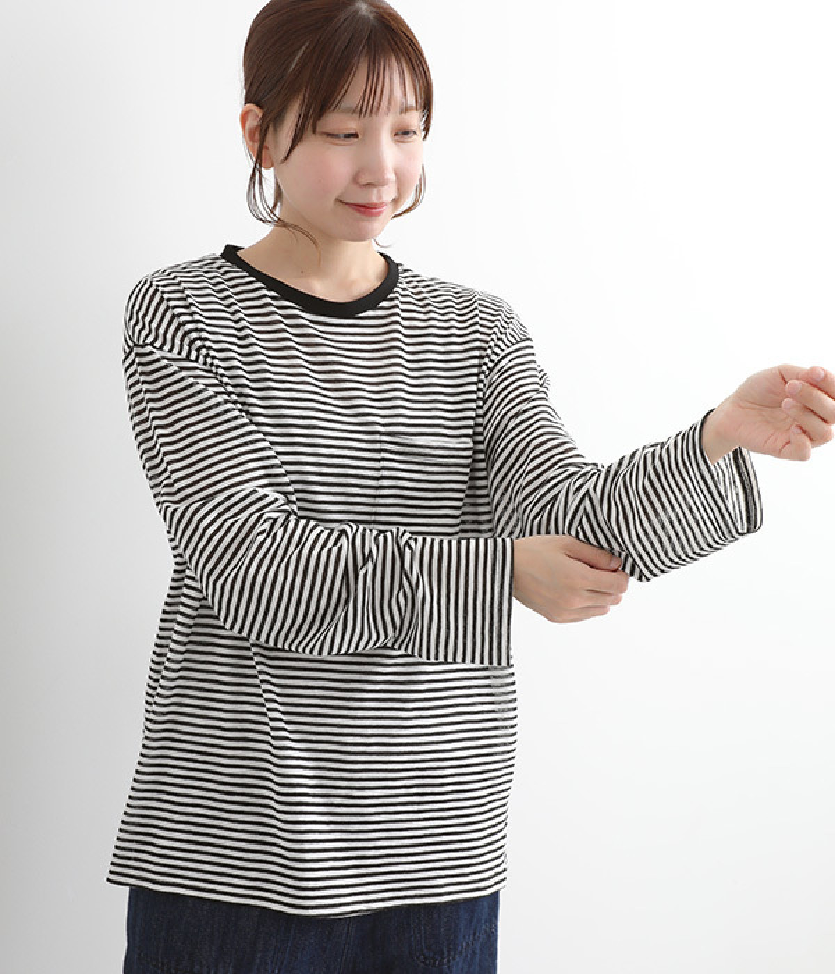HOLIDAY ボーダーロンT 351122：ペン五郎刺繍ボーダーロングスリーブTシャツの通販-ScoLar