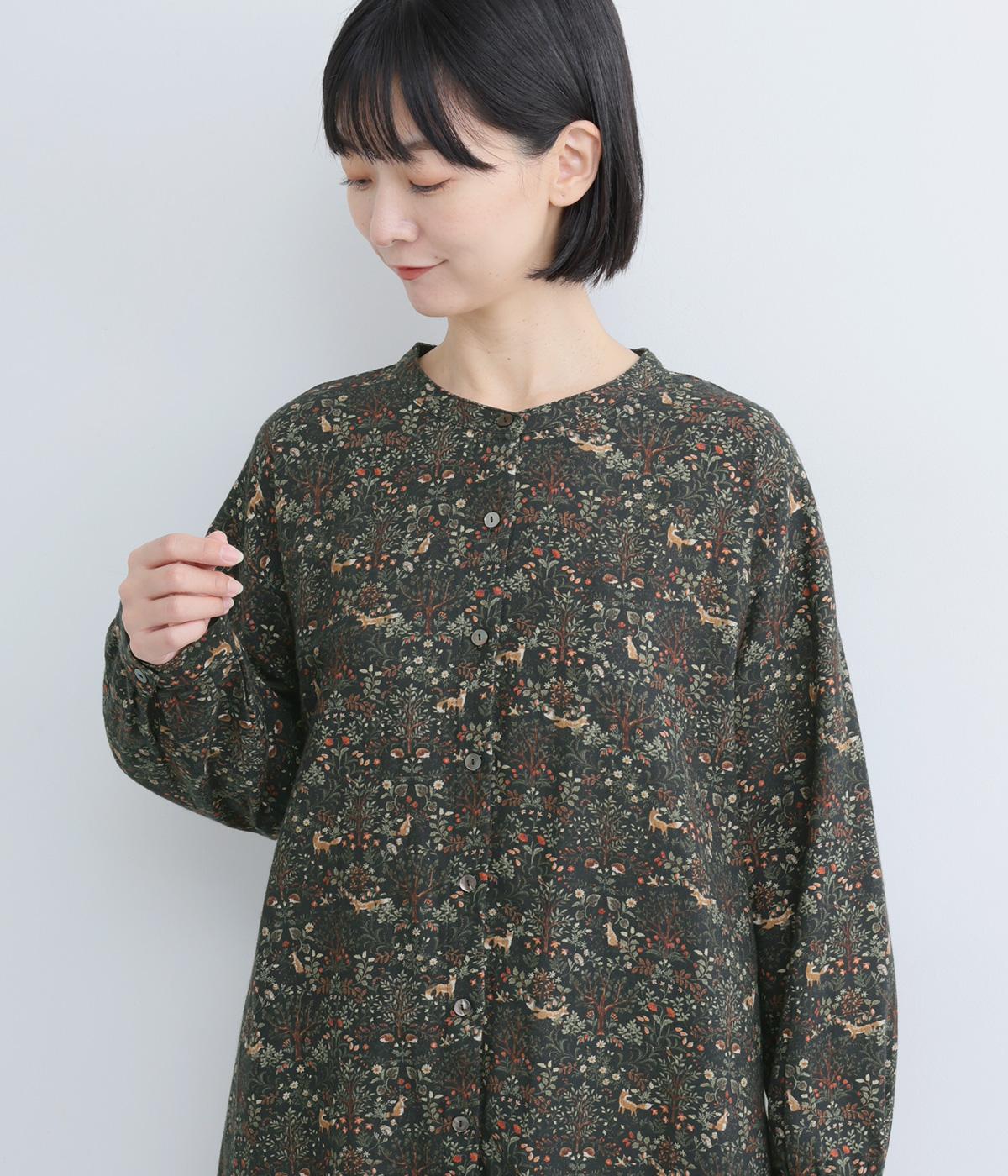 コットン森の中の動物たち前開きワンピース（unii）の商品詳細