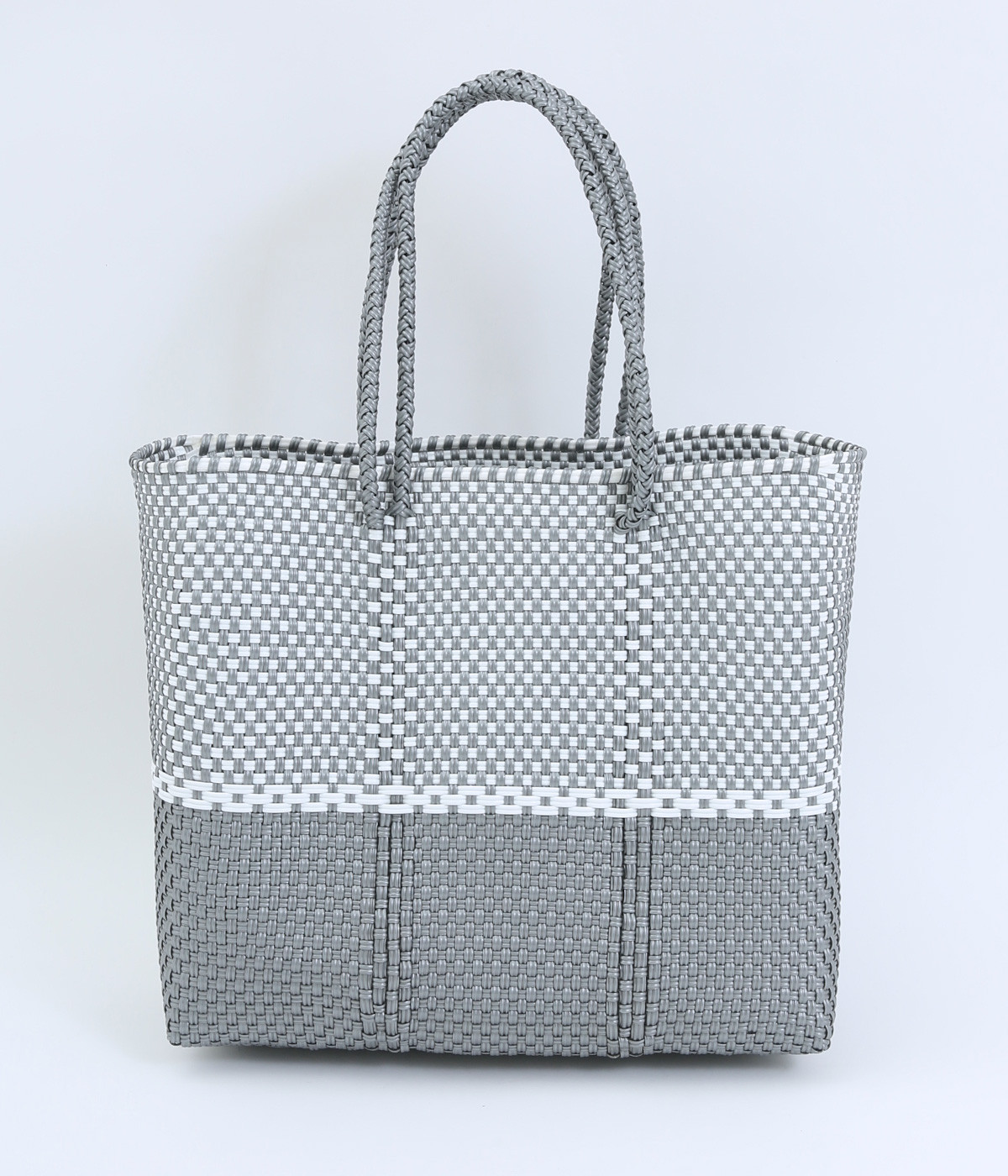 手編みのメルカドバッグ バイカラー M（MoonBird）の商品詳細