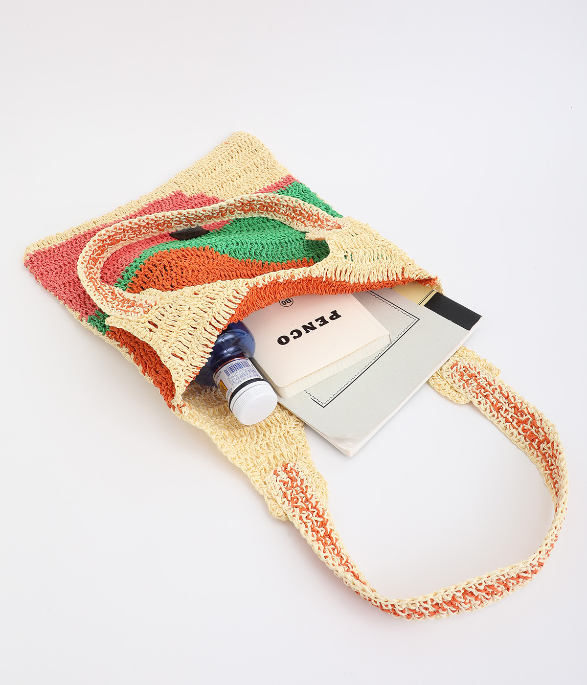 手編みラフィアバッグ ゼブラ柄（swaraj）の商品詳細