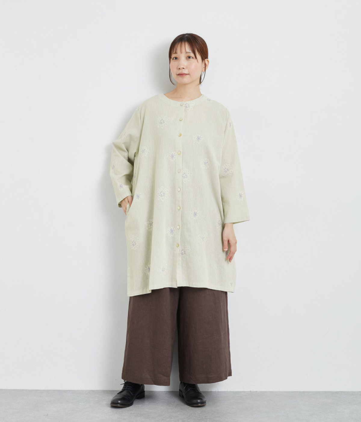 (pine flower)ハンドメイド作家さま☆リネン2WAYワンピース ハンドメイド作家さま pine Flower☆リネン2wayワンピース