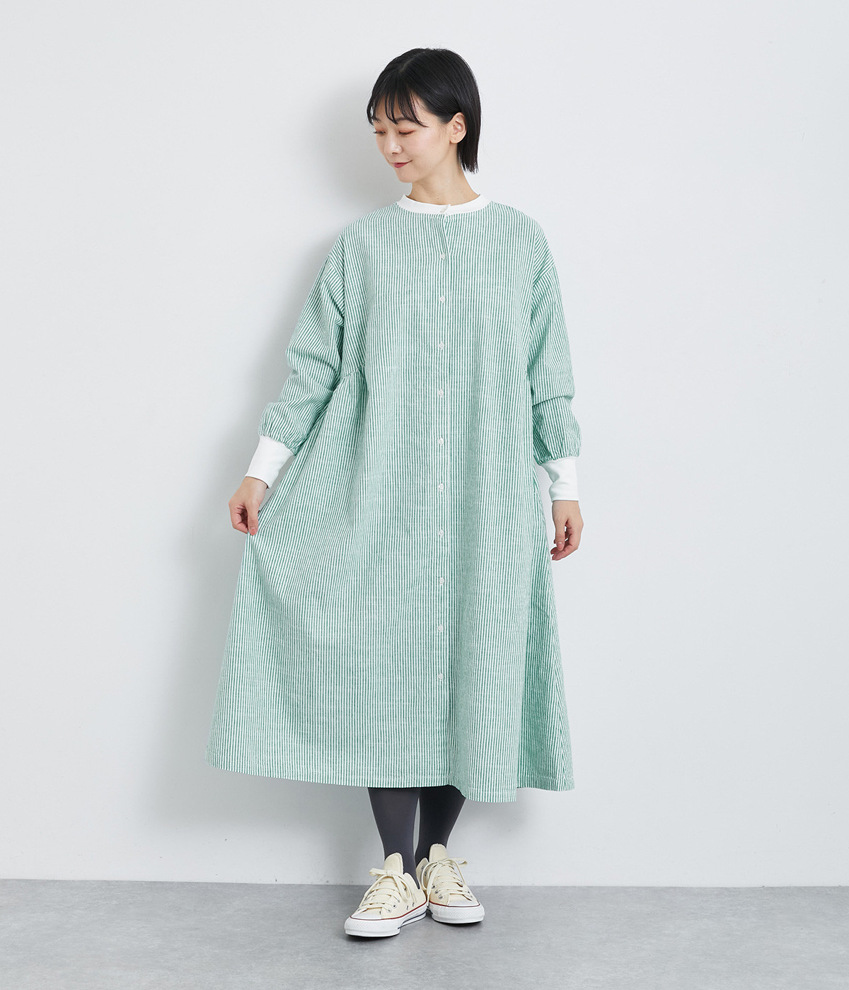 美品 ネストローブ 上質 リネン 日本製 ブルーストライプ ギャザーワンピース rainy season ＊＊ | 表参道店 | nest Robe Shop Blog | nest