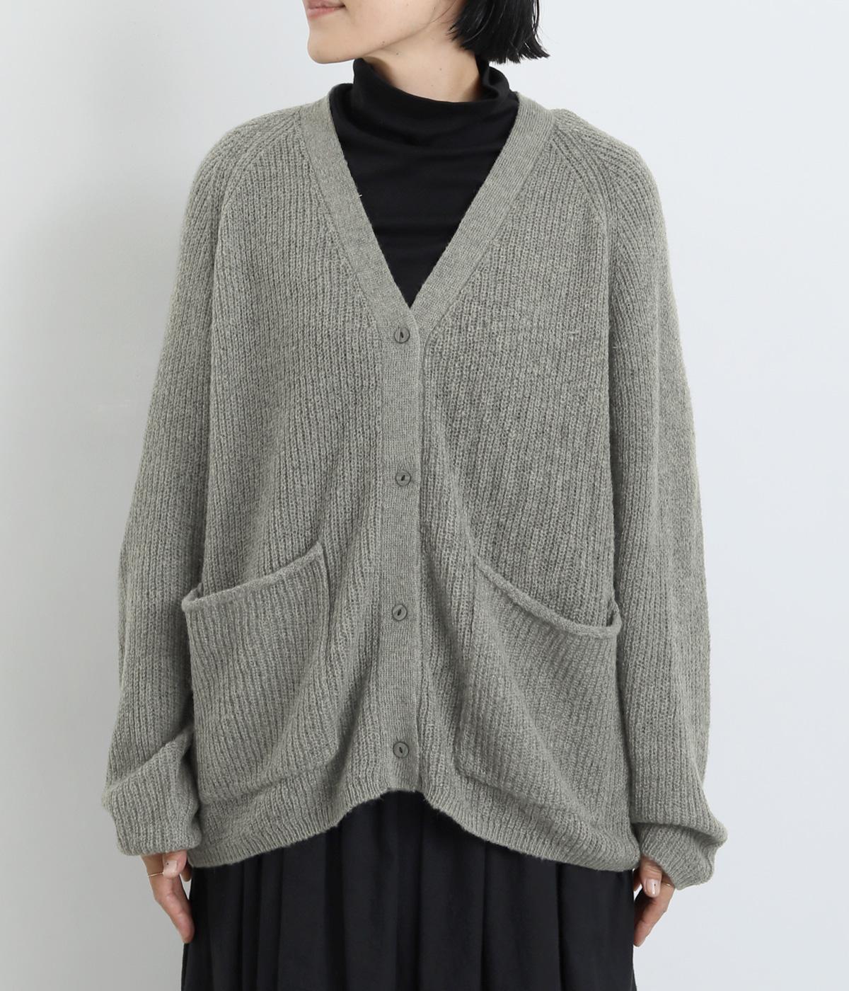 アルパカ混 片畦編み Vネックカーディガン（Bliss bunch）の商品詳細