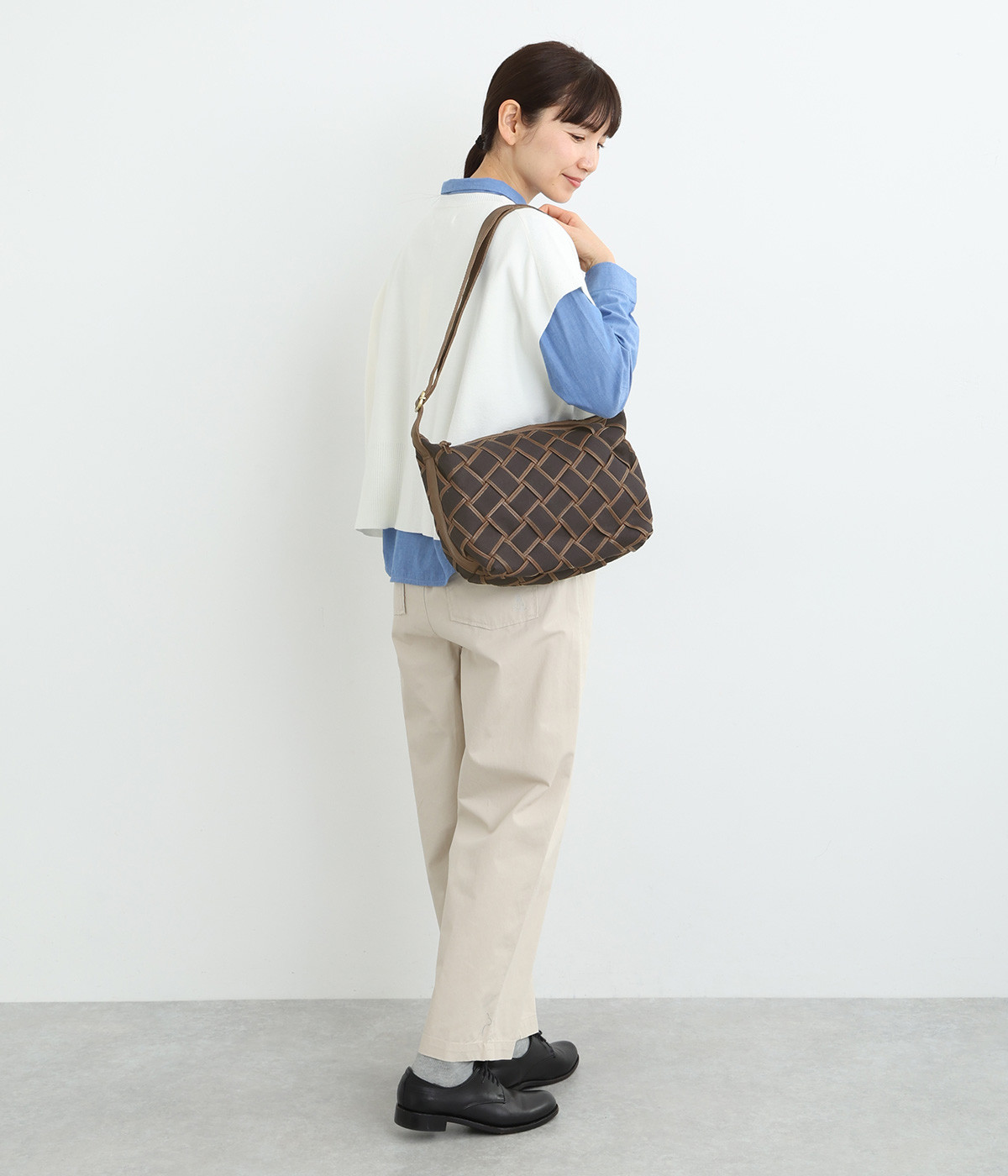 レザー×キャンバス メッシュショルダー（zucchero）の商品詳細