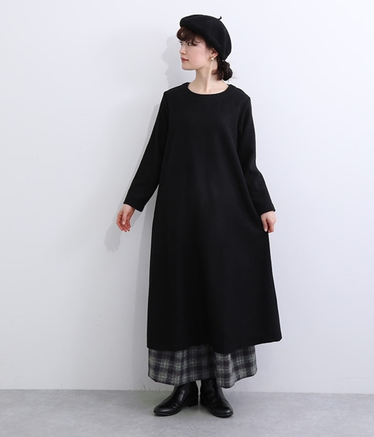 nous rendent heureux 綿麻タータンチェックタックスカート nous rendent heureux 綿麻タータンチェックタックスカート