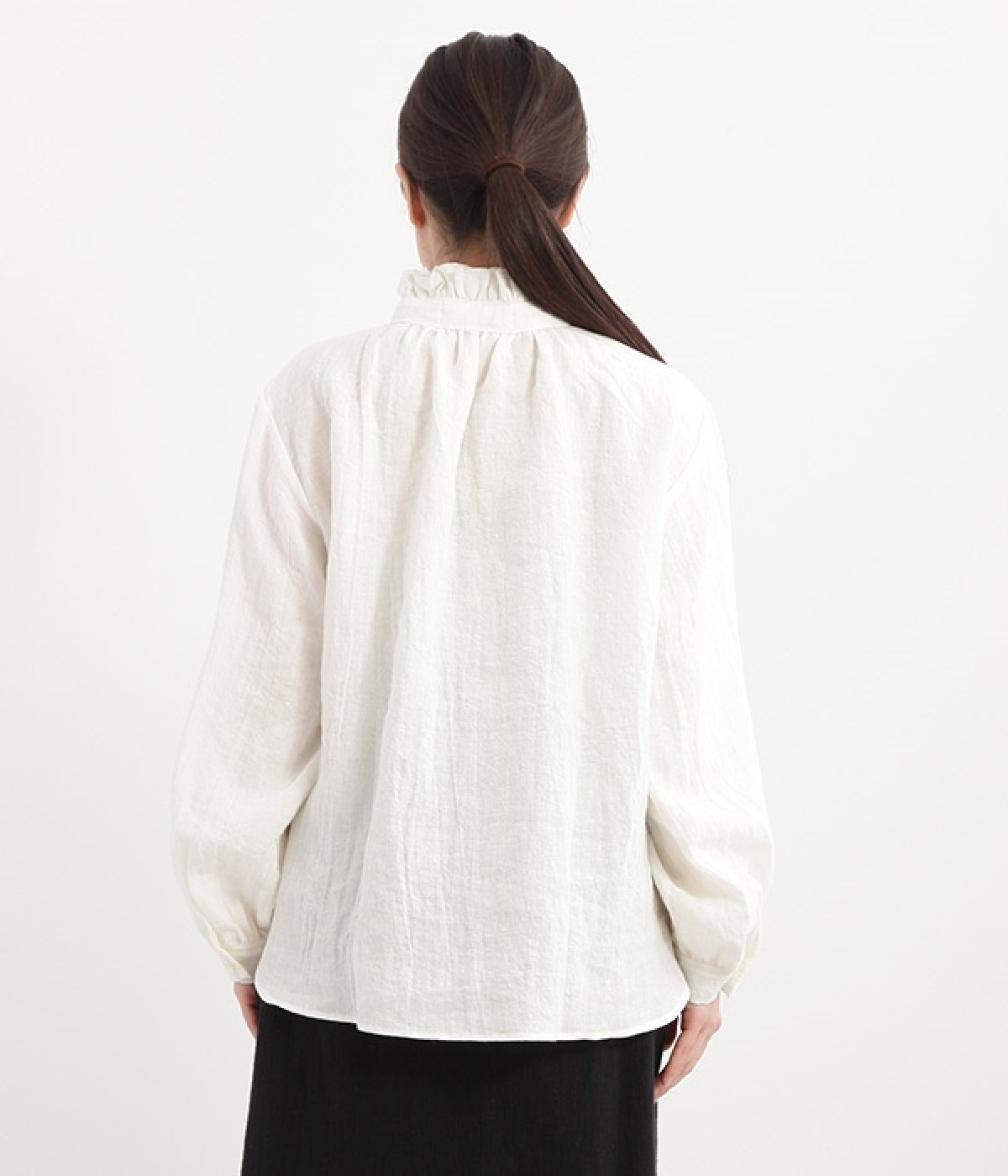 【新品】nous rendent heureux フレンチリネン ネックブラウス nous rendent heureux ヌーランドオロー】フレンチ リネン スタンド