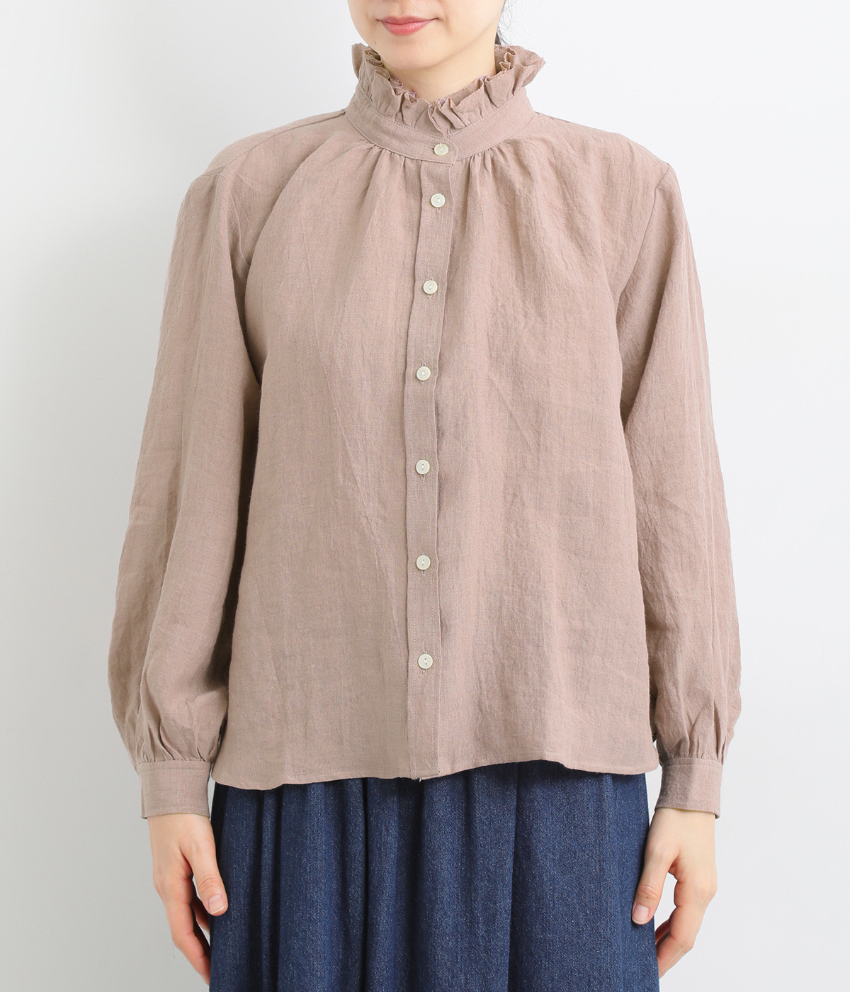 フレンチリネンフラワーネックブラウス（nous rendent heureux）の商品詳細
