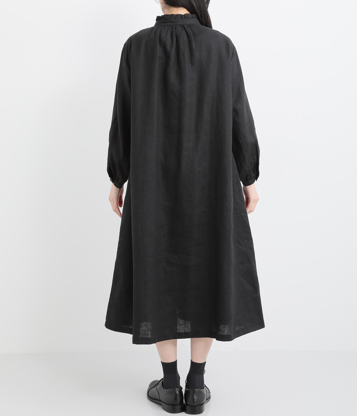 返品可能　涼しい　フリル　リネン　ワンピース SRN-253W-00854_var-