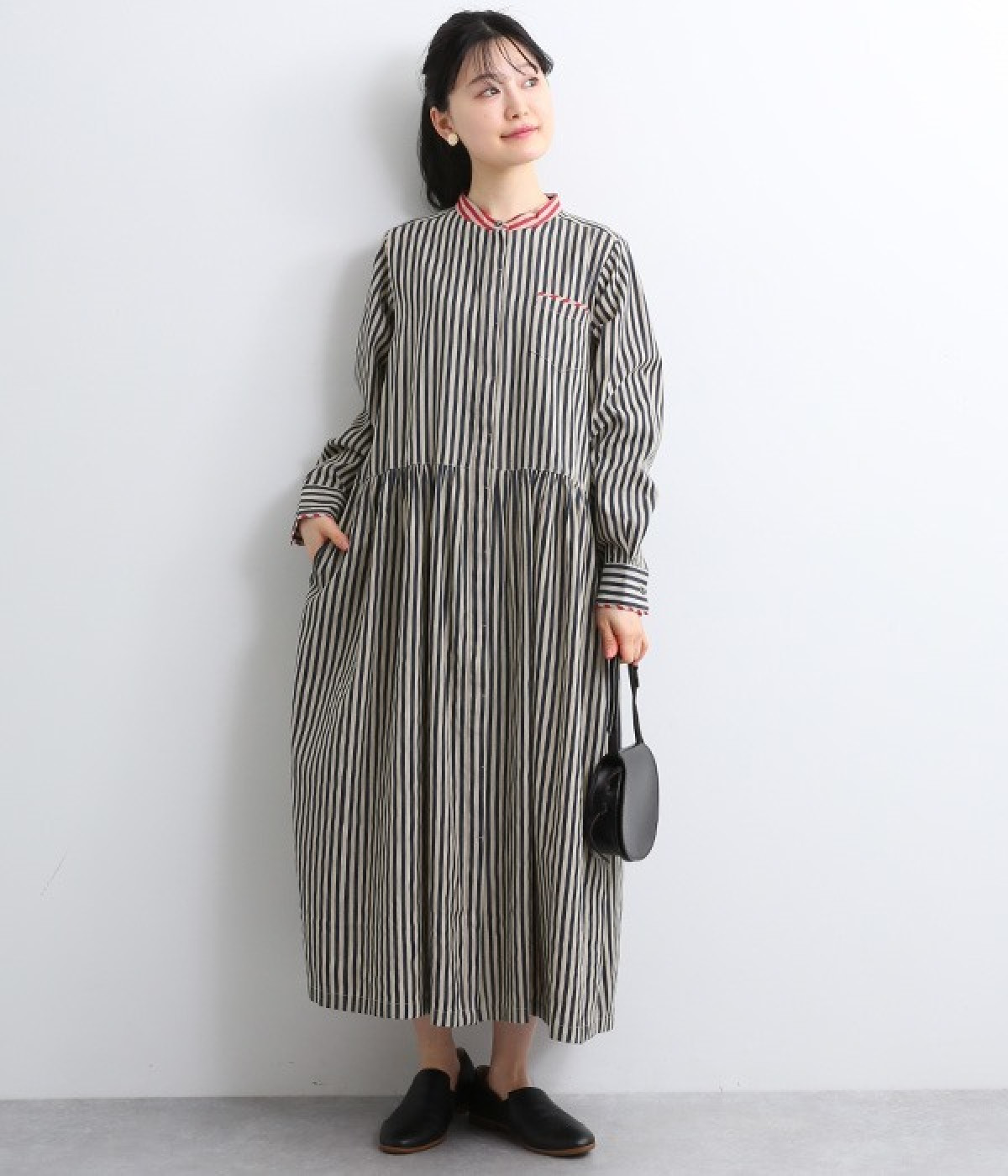 値下げ 美品 dhal ダル ストライプ ロングワンピース 美品 dhal ダル ストライプ ロングワンピース ダブルフェイス