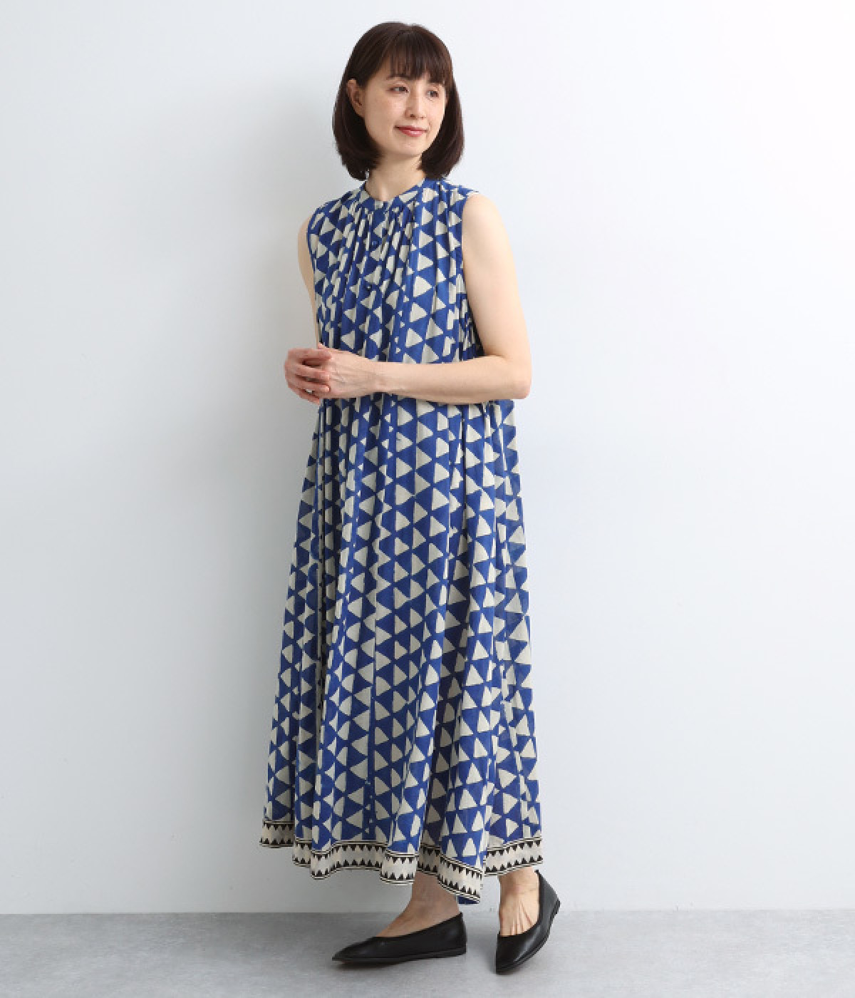 三角ブロックプリントノースリーブワンピース（MALAIKA）の商品詳細