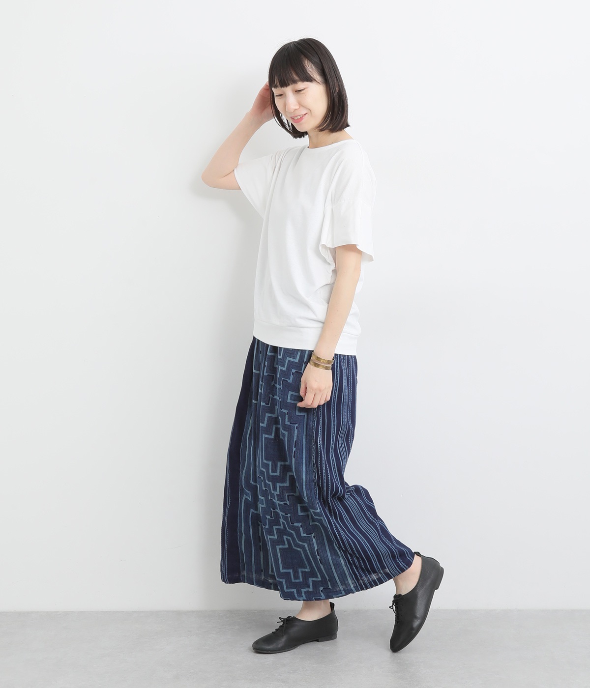 モン族柄藍染プリントワイドパンツ（MALAIKA）の商品詳細