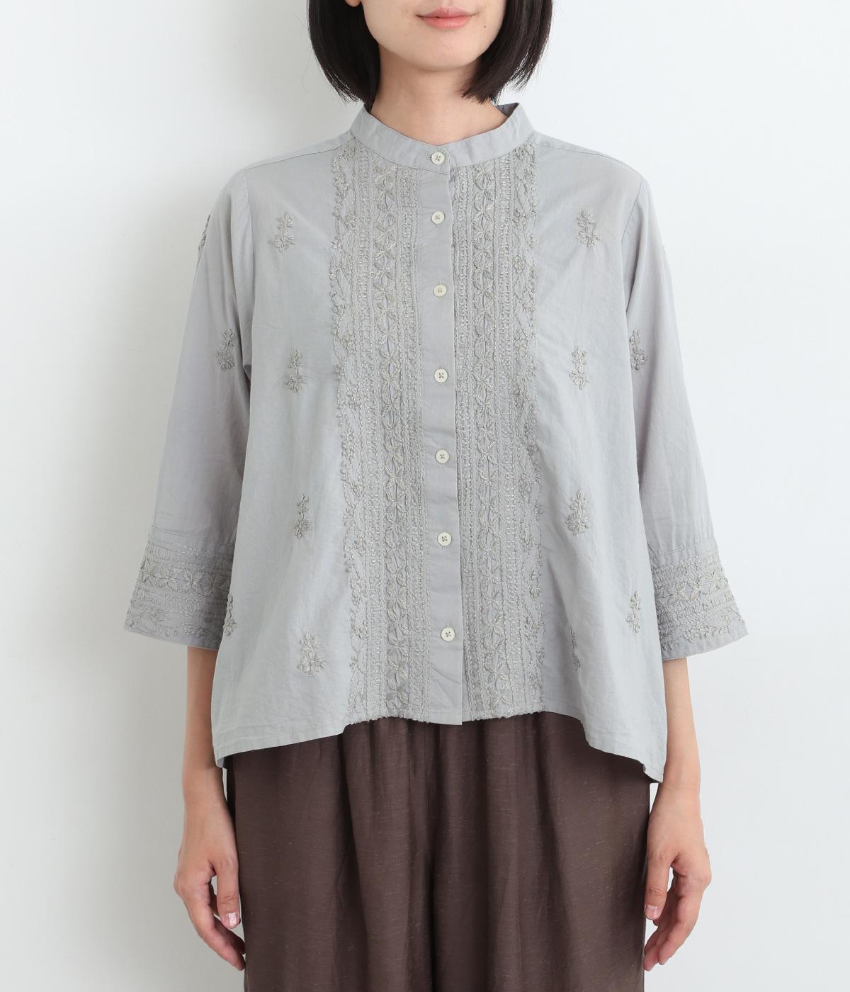 コットンラクノウ刺繍スタンドカラーブラウス（GA-ON）の商品詳細