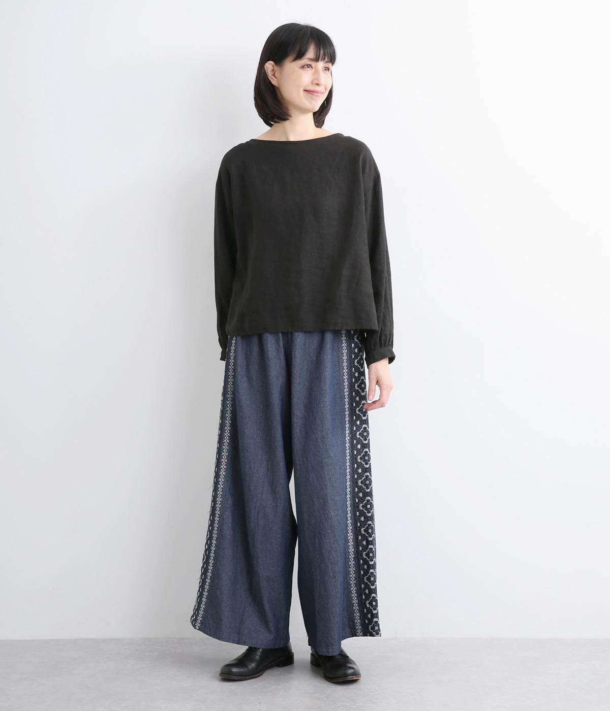 なずなページ コットンデニムエンブシャツサイドラインパンツ（PORINA）の商品詳細