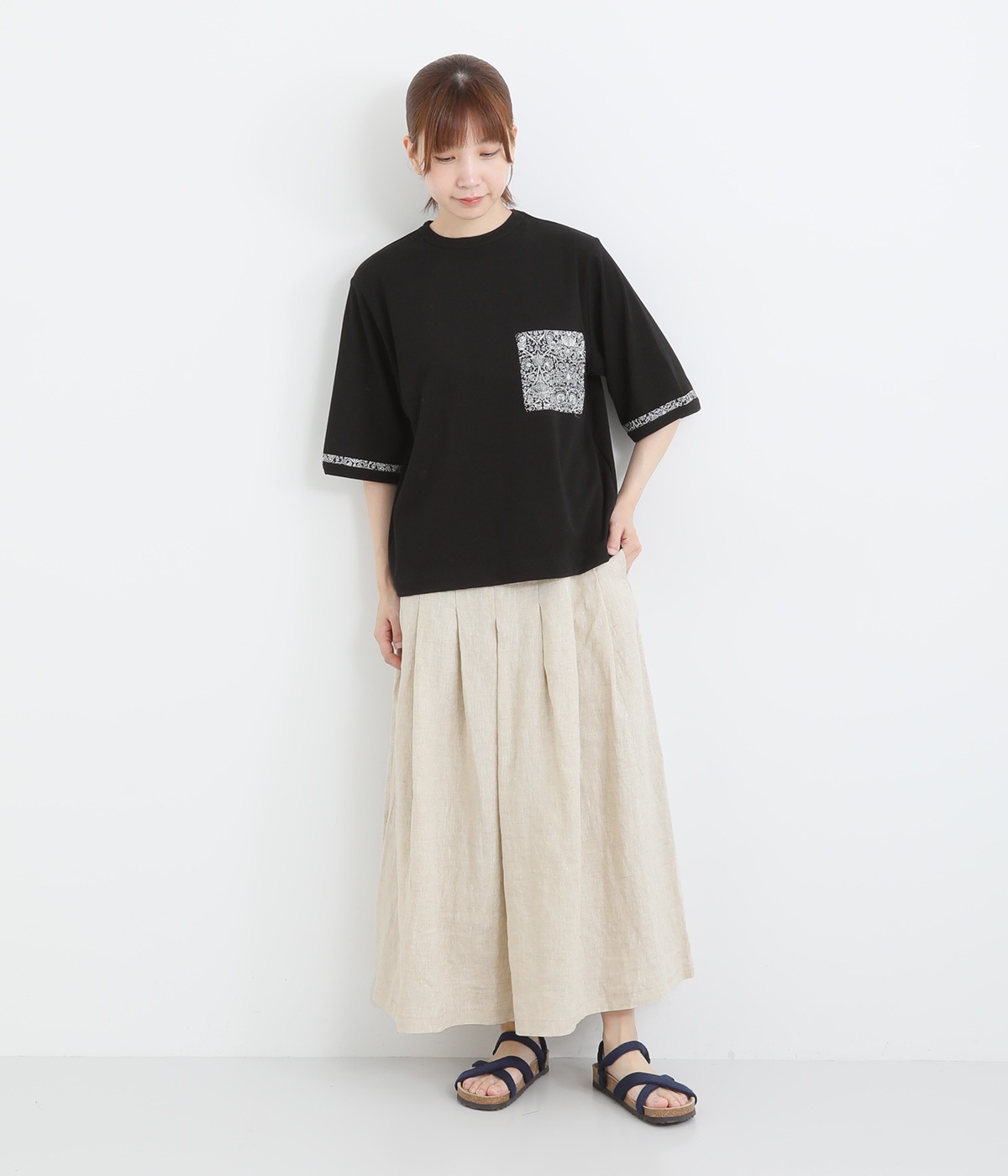 リネン裏付キュロットパンツ（ubasoku）の商品詳細