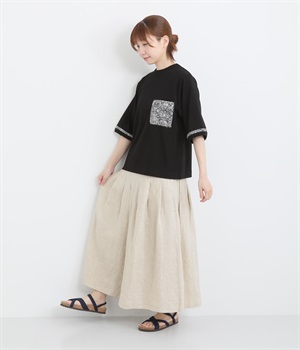 リネン裏付キュロットパンツ（ubasoku）の商品詳細