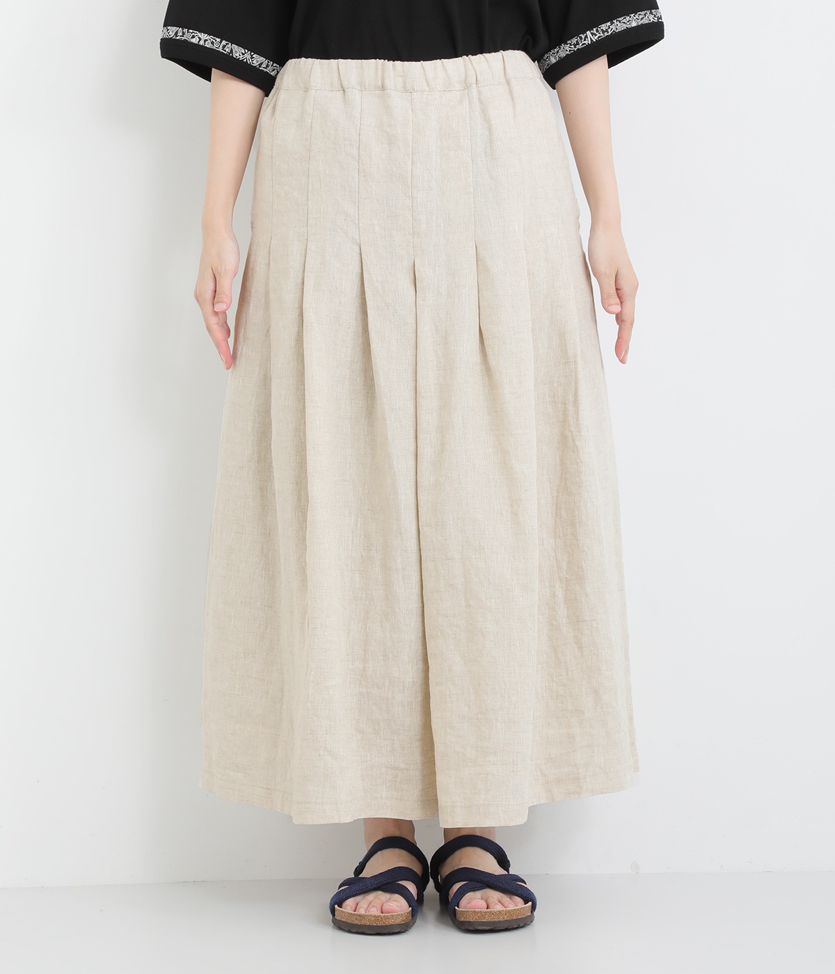 リネン裏付キュロットパンツ（ubasoku）の商品詳細