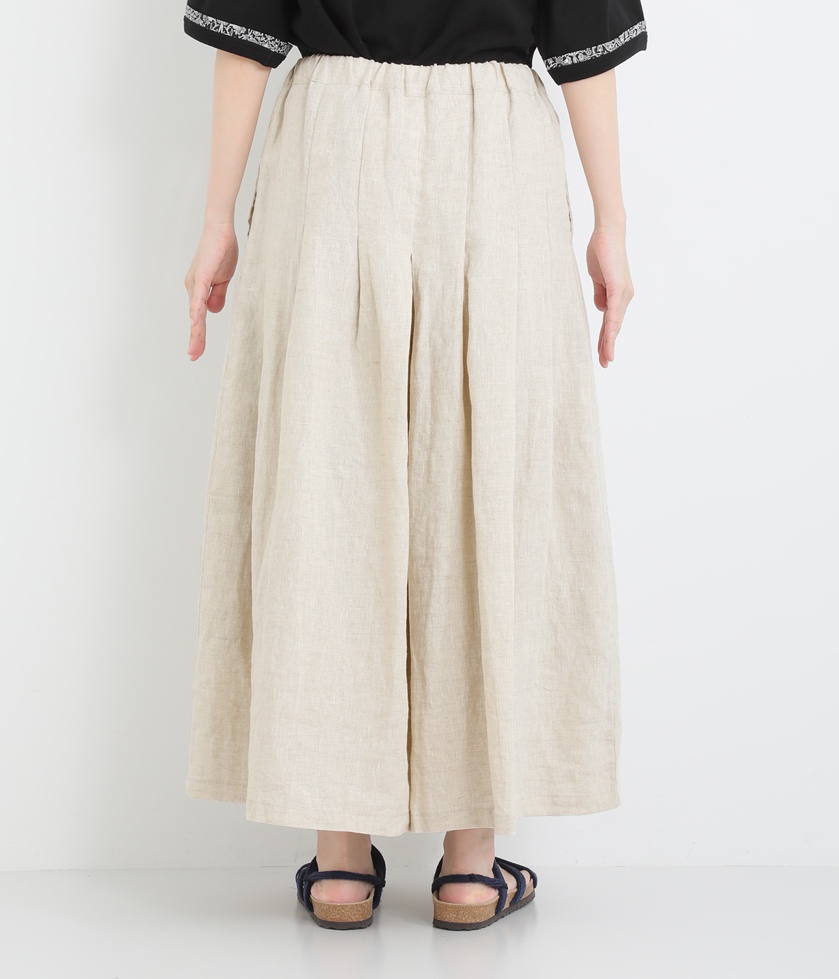 リネン裏付キュロットパンツ（ubasoku）の商品詳細