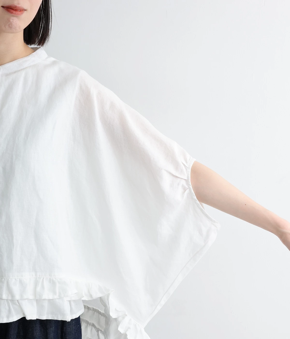 nume ヌメ　リネンのふんわりブラウス(ⅱ)　パラスパレス 新品未使用 2024AW パラスパレス nume ヌメ プリント ブラウス