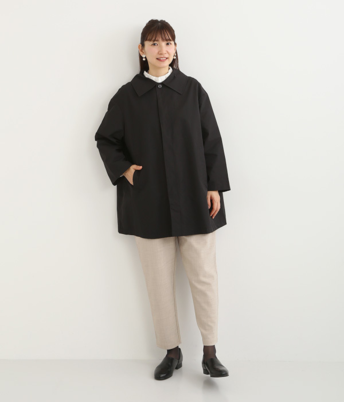 コットンナイロンワイドカラーショートコート（un cinq）の商品詳細