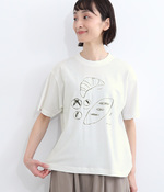 リサイクルコットン　いろいろパン刺繍Tシャツ(A・オフホワイト)