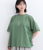 空紡糸天竺　プリントワイドTシャツ(C・グリーン)