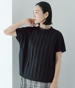 布帛切替タックTシャツ(B・ブラック)