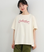 プリントワイドTシャツ(A・アイボリー)