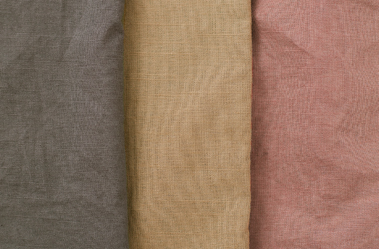 &yarn リネンコットン長く着られるブラウス(ダスティピンク,ナッツブラウン,スチールグレー)の素材