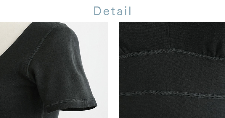 【 Fleep 】フリープ
シンプルシリーズ カップ付き半袖インナー/インディゴ
縫い目の詳細画像

