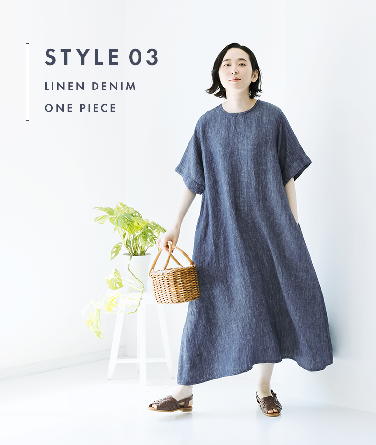 Style03 リネンワンピースのコーディネート ichi(イチ)