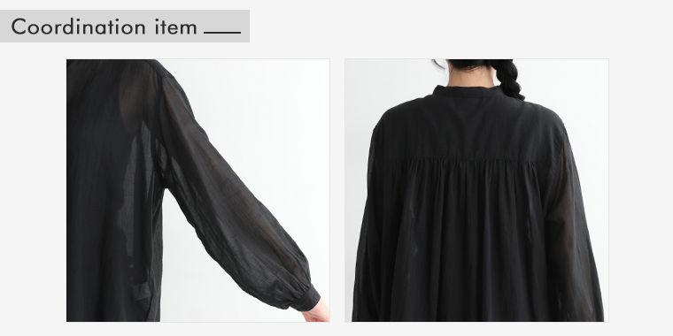 ichi　コットンボイルワッシャーシャツ（ブラック）