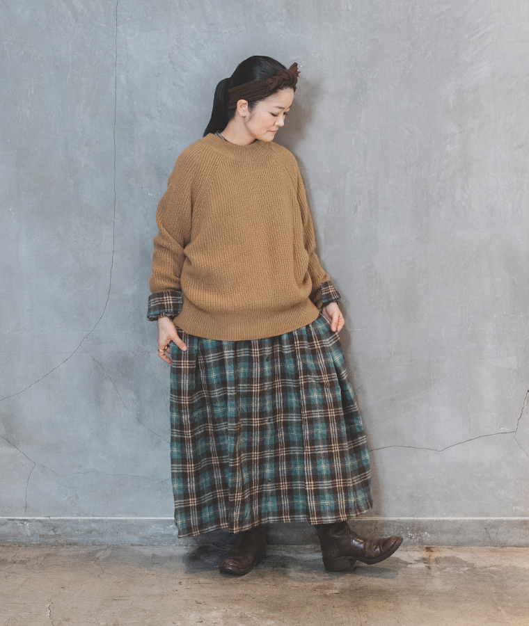 【ichi Antiquités】JAPAN RIDGE KNITTING 2Wayカーディガン