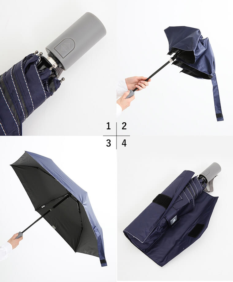 片手で使える自動開閉　折りたたみ傘の使い方