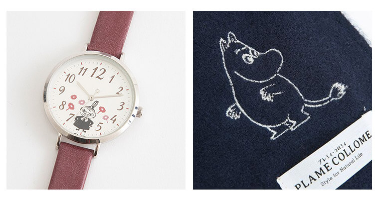 プレミィコロミィのムーミンシリーズの腕時計とスカーフ