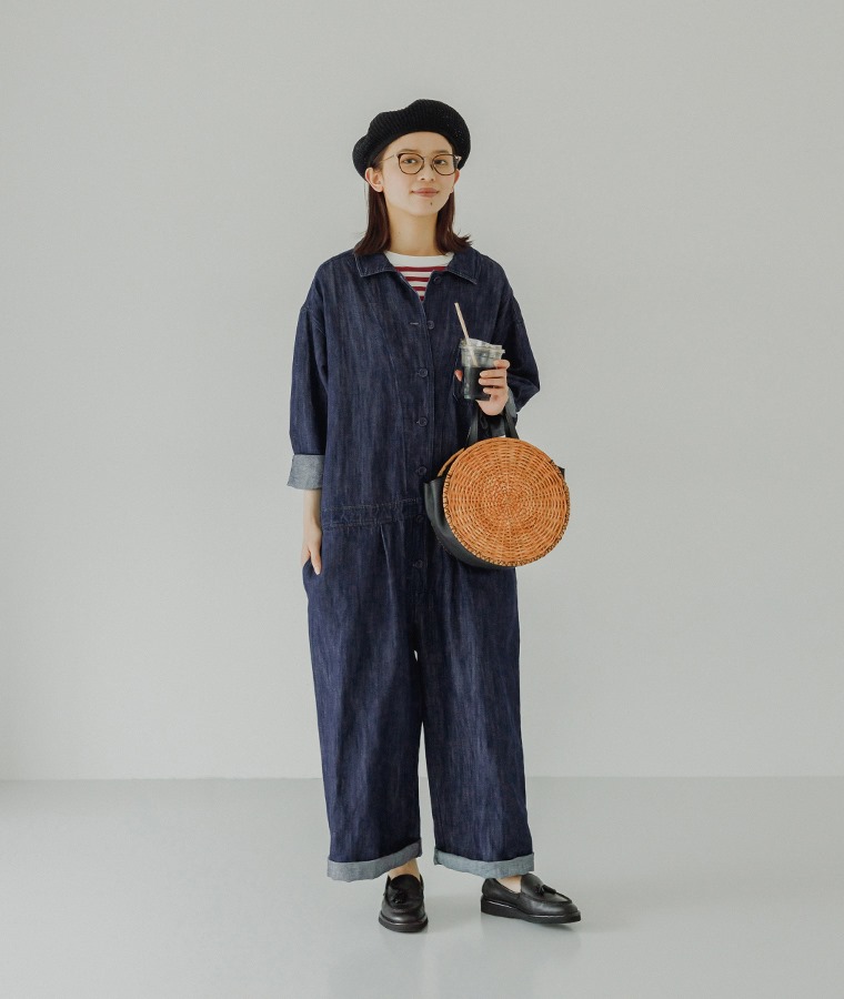 &yarn コットンリネンデニムジャンプスーツ（ワンウォッシュ）のアレンジスタイル