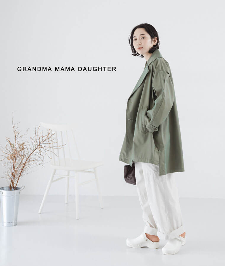 ギャバ ビッグカラージャケット / GRANDMA MAMA DAUGHTER